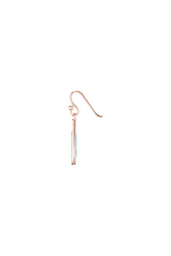 Córdoba Jewels | Pendientes en plata de ley 925 bañados en oro rosa con piedra semipreciosa. Diseño Lágrima Aguamarina Rose Gold