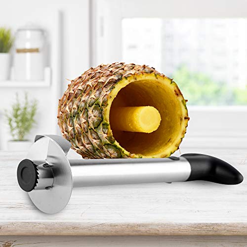 Cortador Pelador de Piña 3-en-1, Acero Inoxidable Premium| Agarre Ergonómico Antideslizante y Aptas para el Lavavajillas| Regalo Ideal de Navidad