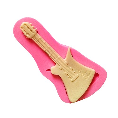 Cosanter La Mini Guitarra de DIY Formó los Instrumentos Musicales Moldea los Moldes del Hielo del Molde del Silicón Molde de la Torta del Molde