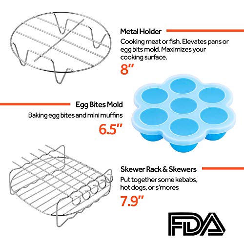 COSORI Accesorios para Freidoras sin Aceite 5,5 L, Juego de 6 Piezas para Freidora de Aire Compartible con Todas Las Marcas