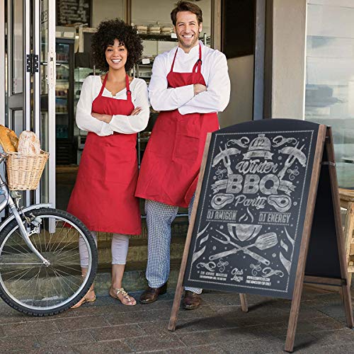 COSTWAY Pizarra de Pie de Madera Caballete Pizarra Vintage de Doble Carra Plegable 100x65x65cm Cafetería PublicitarioTablero Mensaje para Tienda Restaurante (Modo 2)