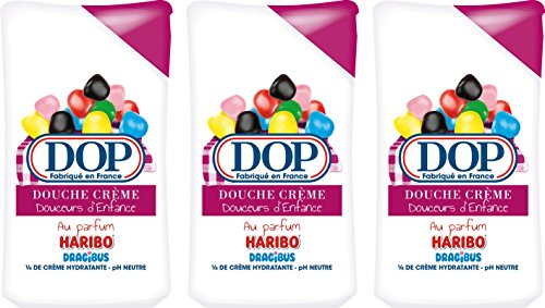 Crema de ducha Dop, dulzores de infancia con perfume de Haribo Dragibus, 250 ml, juego de 3