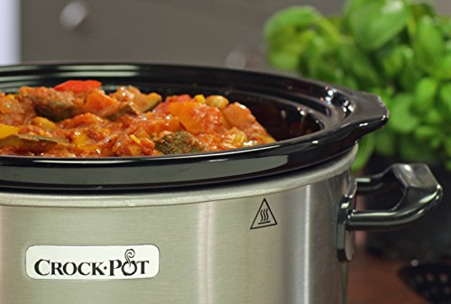 Crock-Pot CSC025X Olla de cocción lenta manual para preparar multitud de recetas, 210 W, 3.5 litros, cromado, Plateado