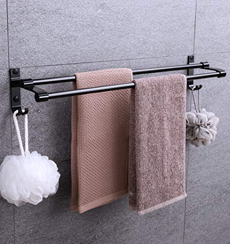 Cuarto de baño 304 acero inoxidable cepillado toalleros de pared rieles bastidores de doble uso barra simple toallero de ducha-80,5 cm_Ponche