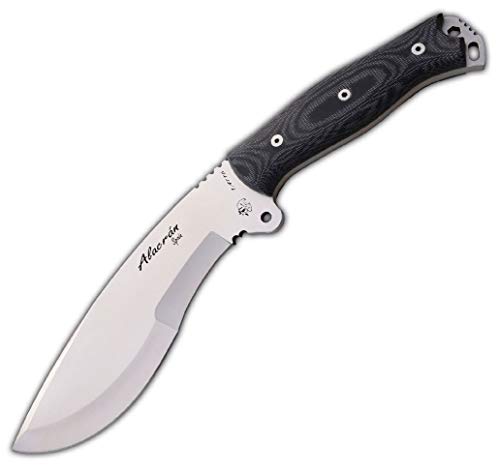 CUCHILLERIAALBACETE Cuchillo Outdoor JV CDA Alacran TRF Negro con Piedra de afilar de Regalo