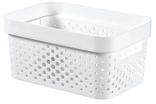 Curver - Caja Organizadora Infinity Dots 4,5L. con Asas - Color Blanco