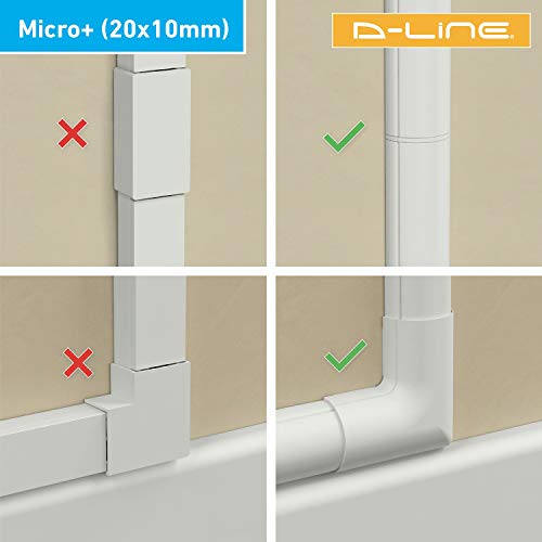 D-Line Micro+ 1M2010W | Canaletas para cables | 1 metro - Blanco