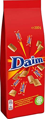 Daim Minis, mantequilla de caramelo de almendra en chocolate con leche - 200 g - 2x -Caramelo crujiente de almendras envuelto en el mejor chocolate con leche - Dulces suecos de Un sabor único a base de ingredientes naturales