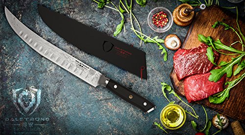 DALSTRONG Cuchillo Carnicero Hoja Curva - 25,4 cm - Shogun Series Slicer - Acero Japonés AUS-10V- Tratado al Vacío - Funda Incluida