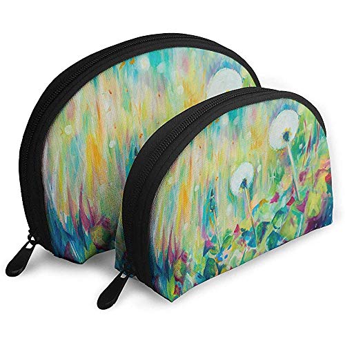 Dandelion Art Print Bolsas portátiles Bolsa de Maquillaje Bolsa de Aseo, Bolsas de Viaje portátiles multifunción Pequeña Bolsa de Embrague de Maquillaje con Cremallera