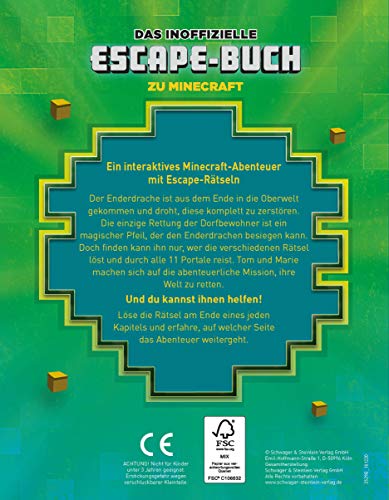 Das inoffizielle Escape-Buch zu Minecraft: Löse alle Rätsel und rette die Oberwelt. Mit Stickern!