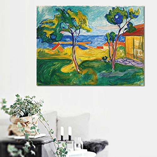 David Hockney paisaje rural tierras de cultivo bosque paisaje rural lienzo pintura árboles y flores arte de la pared impresión cartel sala de estar oficina estudio decoración del hogar