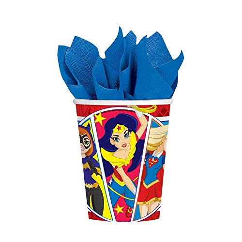 DC Super Hero Girls Party Supplies Decoración de vajilla de cumpleaños para niños DC Comics Party Pack 16 - Super Girls Globos Plate Cup Servilleta Cubierta de Mesa