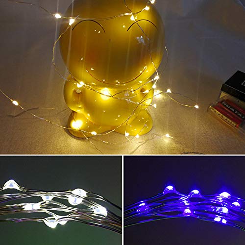 DDG EDMMS 1Pc luces de cuento de Halloween luces de la batería cadena impermeable accionada a distancia de control de 20 luces de cadena boda 2M dormitorio hilo de cobre decoración de Navidad (amarill