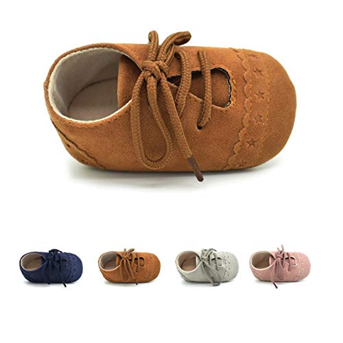 DEBAIJIA Zapatos de Bebé para 6-18 Meses Unisex Niños Niñas Primeros Pasos Pantuflas Infantiles Moda Casual Antideslizante Suave Suela Cordones Zapatos de Casa Zapatillas de Cuero