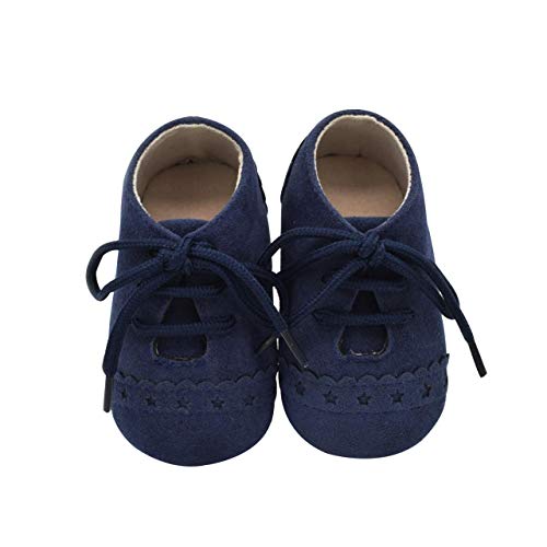 DEBAIJIA Zapatos de Bebé para 6-18 Meses Unisex Niños Niñas Primeros Pasos Pantuflas Infantiles Moda Casual Antideslizante Suave Suela Cordones Zapatos de Casa Zapatillas de Cuero