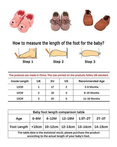 DEBAIJIA Zapatos de Bebé para 6-18 Meses Unisex Niños Niñas Primeros Pasos Pantuflas Infantiles Moda Casual Antideslizante Suave Suela Cordones Zapatos de Casa Zapatillas de Cuero