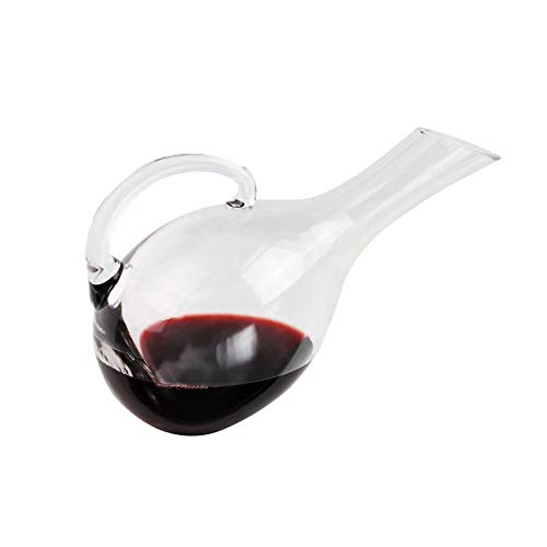 Decantador de vino tinto decantador de vino con cristal para decantar con borde inclinado (capacidad de 1,2 litros, accesorios, botella decantadora)