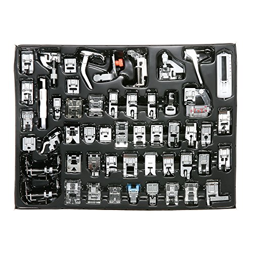 Decdeal - Kit de 52 Piezas Multifuncional Prensatelas Accesorios para Máquina de Coser Presser Feet (Compatible para Caña Baja, para Brother/Babylock/New Home/Singer/Janome)