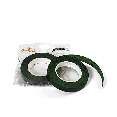 Decora 0803050 Cinta DE Papel para FLORISTAS Verde 12MM 27M