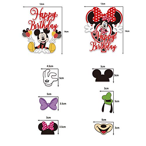 Decoraciones de cumpleaños de Mickey Mouse,39 PCS Banner de Happy Birthday adorno de pastel Globos de lunares para la fiesta temática de Mickey Mouse