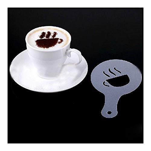 Decorar Café De Lujo Imprimir Modelo Café De La Flor De La Burbuja Del Molde Leche Spray Plantilla 16 Piezas Accesorios Café Espuma (Color : 1set)