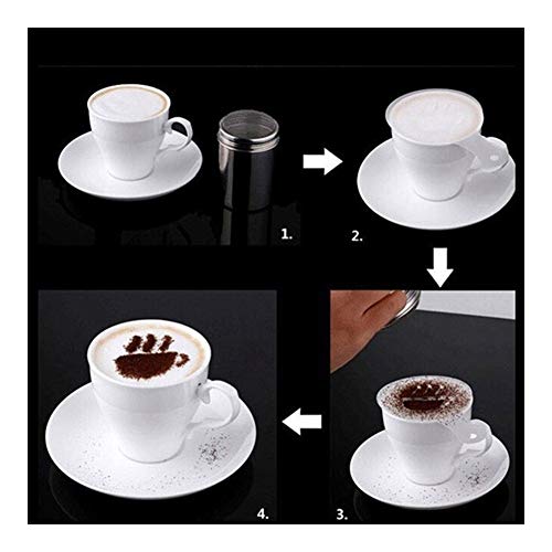 Decorar Café De Lujo Imprimir Modelo Espesar Café Leche Pulverización De Un Molde De Plástico Plantilla Inicio Espuma (Color : A)