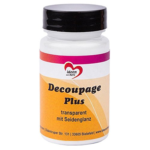 Decoupage Plus, transparente con brillo seda, 90 ml, Líquido Adhesivo y barniz en un | especial para tejidos, papel de arroz de papeles y, DIY, artesanía, de | a base de agua