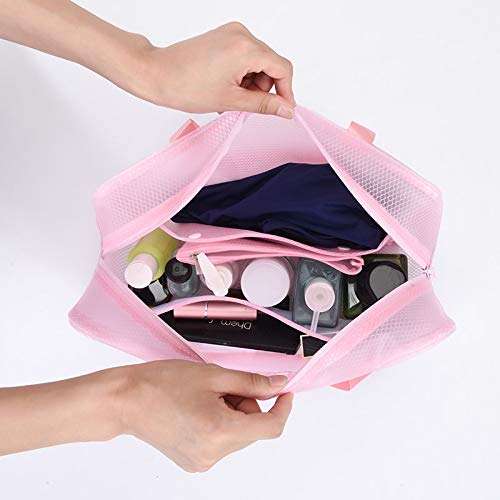 Del recorrido del maquillaje Bolsa Claro impermeable del recorrido del maquillaje de la bolsa del organizador del maquillaje bolsa de aseo de grandes bolsas de portátil bolsa de cosméticos Mujeres Bea