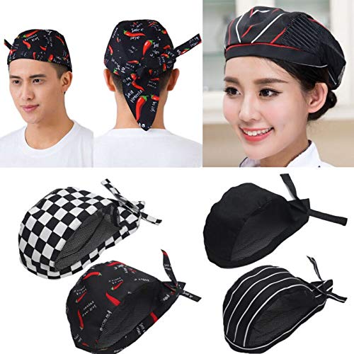 Delantal Ajustable Restaurante Chef Chef cráneo Cap Gorro Cocina Que Cocina el Sombrero de Edad Mujeres Hombres Unisexo (Color : 6)