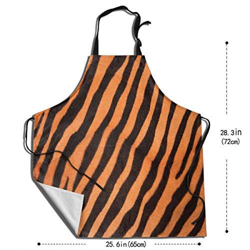 Delantal de cocina Osmykqe con textura de tigre estampado animal delantal impermeable ajustable de cocina, delantal para hornear, delantal para mujeres y hombres