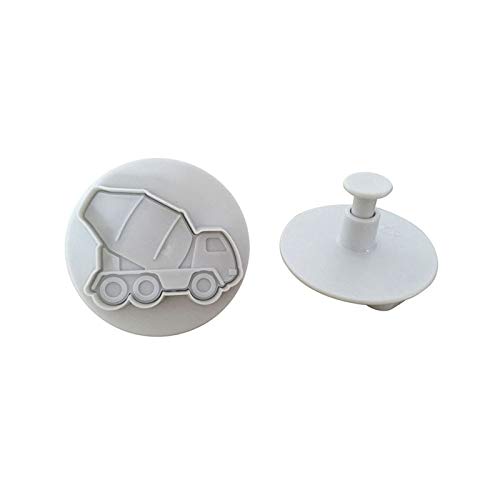 Demarkt Camión Fondant Troquelado Molde de Silicona Calidad Moldes de Proteínas Tartas Grandes, Antiadherentes Para Fiestas de Cumpleaños 5.8Cm*3.9Cm 4PCS