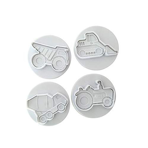 Demarkt Camión Fondant Troquelado Molde de Silicona Calidad Moldes de Proteínas Tartas Grandes, Antiadherentes Para Fiestas de Cumpleaños 5.8Cm*3.9Cm 4PCS