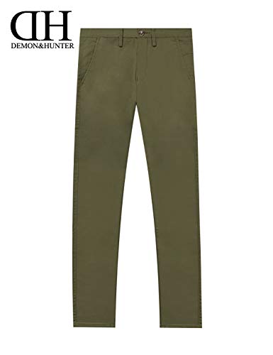 Demon and Hunter 910X Slim-Fit Series de estiramiento pantalones casuales para Hombres 34W / 32L Dh9106 X Verde