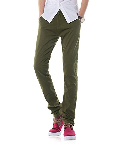 Demon and Hunter 910X Slim-Fit Series de estiramiento pantalones casuales para Hombres 34W / 32L Dh9106 X Verde