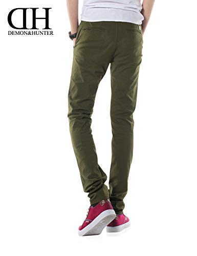 Demon and Hunter 910X Slim-Fit Series de estiramiento pantalones casuales para Hombres 34W / 32L Dh9106 X Verde