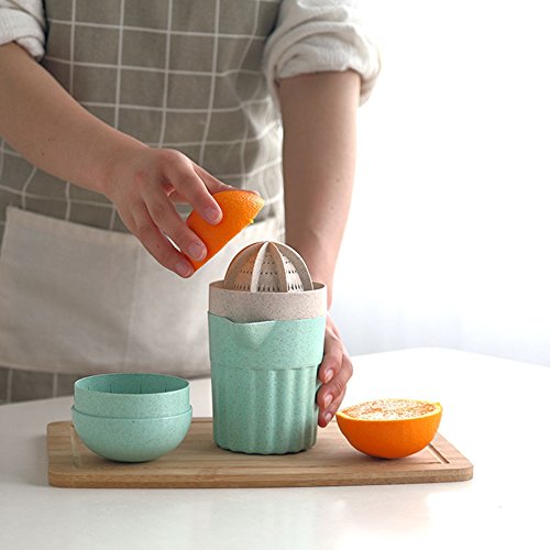 Denret3rgu Exprimidor de Jugo de Naranja Fresco Exprimidor de Frutas Herramienta de Cocina de la Taza para exprimidor Manual - Verde