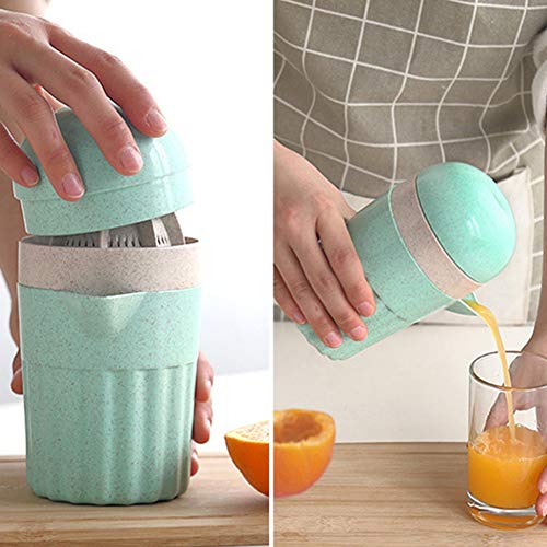 Denret3rgu Exprimidor de Jugo de Naranja Fresco Exprimidor de Frutas Herramienta de Cocina de la Taza para exprimidor Manual - Verde