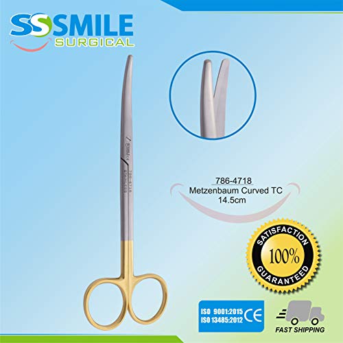 Dental Metzenbaum Tijeras de disección tungsteno 14.5 cm curvas Dental Metzenbaum Scissors excelente calidad certificada por la CE