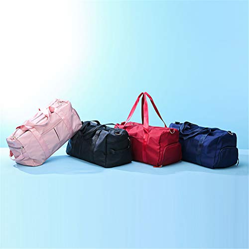 Desconocido Bolsas de Gimnasio 35L Mujeres Bolsa de Deporte Impermeable con Compartimento para Zapatos y Bolsillo Húmedo Bolsa de Viaje para Yoga Natacion Bailando El Tenis Rosa (Azul)