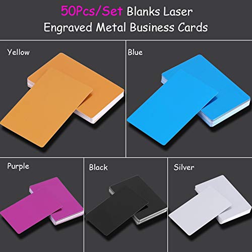 DEWIN Tarjetas de Visita - Impresionante Blanks láser Marca grabada de Metal de Negocios a Las Tarjetas conocidas, 50Pcs ( Color : Black )