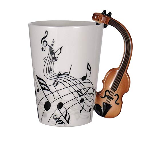 DFGSDFB más nuevo exquisito creativo divertido música violín guitarra taza de cerámica café té leche dula tazas con mango taza de café regalos para boda cumpleaños 1