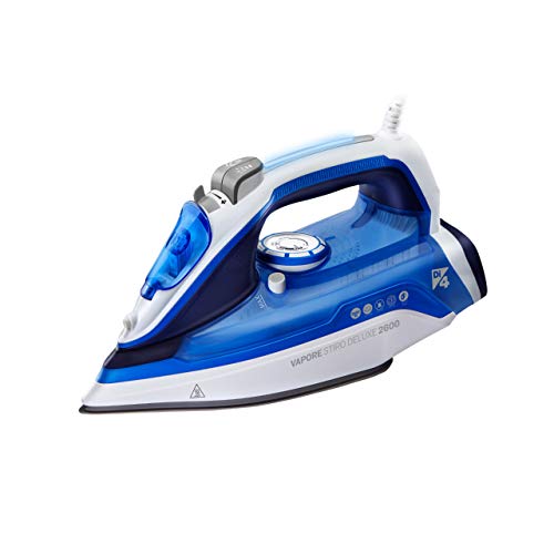 Di4 Vapore stiro 2600 Deluxe 2600-plancha, 2600w, Azul, Blanco, Suela Diamond 4D Double Soleplate