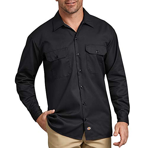 Dickies - Camisa con Manga Larga para Hombre, Color Negro, Talla L