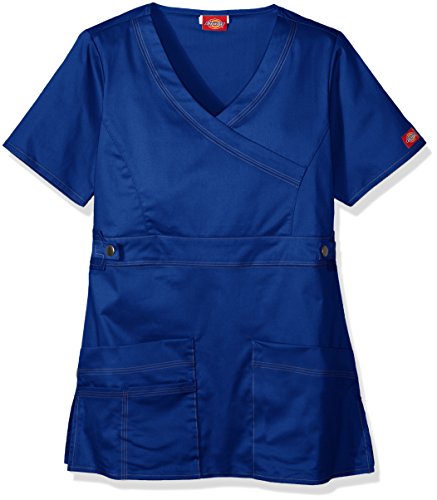 Dickies Medical Scrubs 817355 Jr Fit Youtility Mock Wrap Scrub Top Galaxy Azul XX-Large