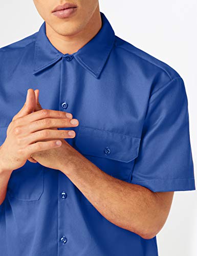 Dickies Short Sleeve Work Shirt Camisa, Azul (Royal Blue), M para Hombre