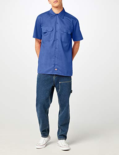 Dickies Short Sleeve Work Shirt Camisa, Azul (Royal Blue), M para Hombre