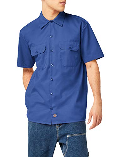 Dickies Short Sleeve Work Shirt Camisa, Azul (Royal Blue), M para Hombre