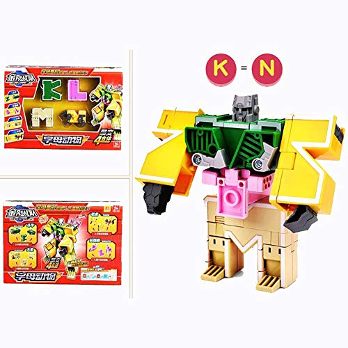 Dinosaurios Robot Juguetes, Transformer Puzzle Juguete Regalos,Rompecabezas De Juguete 26 Letras + Dinosaurio + Animal + Robot Puede Ser Montado,Adecuado para Niños De 0-9 Años,K=n