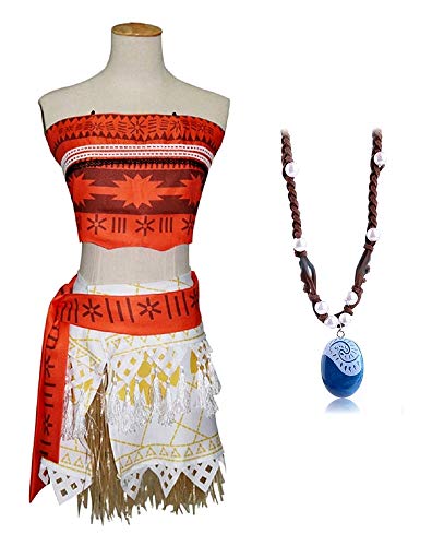 Disfraz de vaiana Moana - Completo - Incluye Collar de Moana - Mujer - Carnaval - Halloween - Disfraz - Cosplay - Adultos - Talla m - Idea de Regalo para cumpleaños